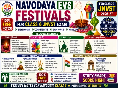 Navodaya EVS Festivals for JNV Class 6 Entrance Exam