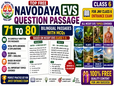 Navodaya EVS Question Passage 71 to 80 for JNV Class 6 Entrance Exam